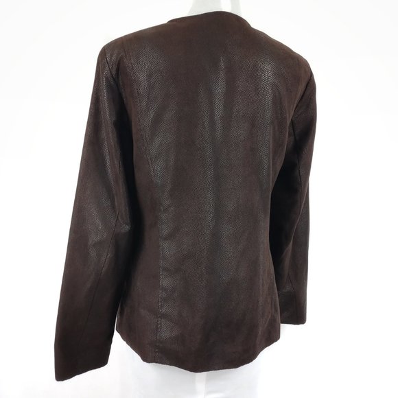 JM COLLECTION Snake Pattern Microsuede Zip Front Jacket 12 - Picture 5 of 5